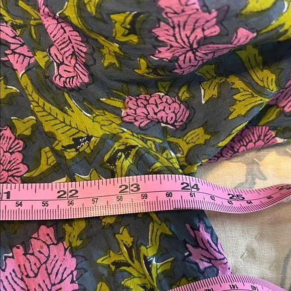 Rachel Zoe Blue and Pink Cotton Floral Top - Picture 5 of 8